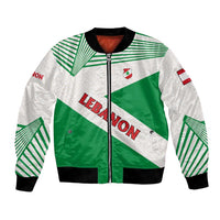 Lebanon Flag Shield Bomber Jacket with Cedar Emblem and National Colors