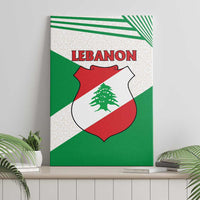 Lebanon Flag Shield Canvas Wall Art with Cedar Emblem and National Colors