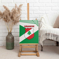 Lebanon Flag Shield Canvas Wall Art with Cedar Emblem and National Colors