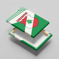 Lebanon Flag Shield Canvas Wall Art with Cedar Emblem and National Colors