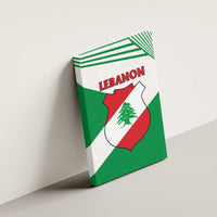 Lebanon Flag Shield Canvas Wall Art with Cedar Emblem and National Colors