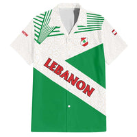 Lebanon Flag Shield Family Matching Summer Maxi Dress and Hawaiian Shirt with Cedar Emblem and National Colors