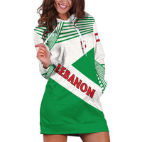 Lebanon Flag Shield Hoodie Dress with Cedar Emblem and National Colors