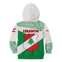 Lebanon Flag Shield Kid Hoodie with Cedar Emblem and National Colors