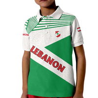 Lebanon Flag Shield Kid Polo Shirt with Cedar Emblem and National Colors