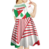 Lebanon Flag Shield Kid Short Sleeve Dress with Cedar Emblem and National Colors