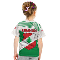 Lebanon Flag Shield Kid T Shirt with Cedar Emblem and National Colors