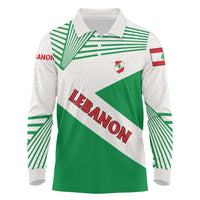 Lebanon Flag Shield Long Sleeve Polo Shirt with Cedar Emblem and National Colors