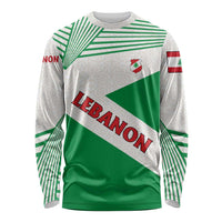 Lebanon Flag Shield Long Sleeve Shirt with Cedar Emblem and National Colors