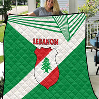 Lebanon Flag Shield Quilt with Cedar Emblem and National Colors