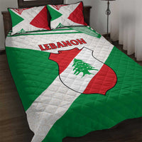 Lebanon Flag Shield Quilt Bed Set with Cedar Emblem and National Colors