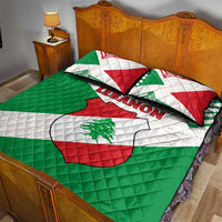 Lebanon Flag Shield Quilt Bed Set with Cedar Emblem and National Colors