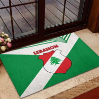Lebanon Flag Shield Rubber Doormat with Cedar Emblem and National Colors