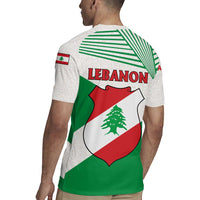 Lebanon Flag Shield Rugby Jersey with Cedar Emblem and National Colors