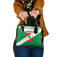 Lebanon Flag Shield Shoulder Handbag with Cedar Emblem and National Colors