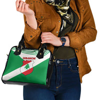 Lebanon Flag Shield Shoulder Handbag with Cedar Emblem and National Colors