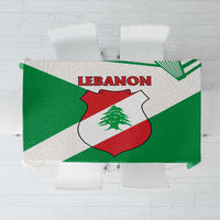Lebanon Flag Shield Tablecloth with Cedar Emblem and National Colors