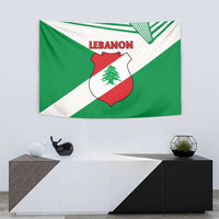Lebanon Flag Shield Tapestry with Cedar Emblem and National Colors