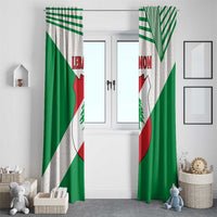 Lebanon Flag Shield Window Curtain with Cedar Emblem and National Colors