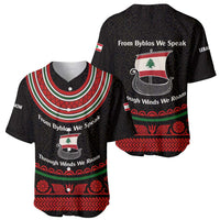 Lebanon Phoenician Ship Baseball Jersey with Byblos Heritage and Cedar Sail Design