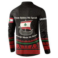 Lebanon Phoenician Ship Button Sweatshirt with Byblos Heritage and Cedar Sail Design