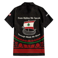 Lebanon Phoenician Ship Family Matching Off Shoulder Maxi Dress and Hawaiian Shirt with Byblos Heritage and Cedar Sail Design