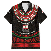 Lebanon Phoenician Ship Family Matching Short Sleeve Bodycon Dress and Hawaiian Shirt with Byblos Heritage and Cedar Sail Design