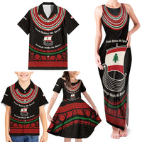 Lebanon Phoenician Ship Family Matching Tank Maxi Dress and Hawaiian Shirt with Byblos Heritage and Cedar Sail Design