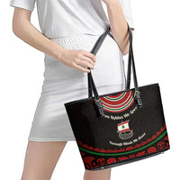 Lebanon Phoenician Ship Leather Tote Bag with Byblos Heritage and Cedar Sail Design