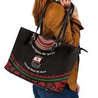 Lebanon Phoenician Ship Leather Tote Bag with Byblos Heritage and Cedar Sail Design