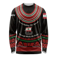 Lebanon Phoenician Ship Long Sleeve Shirt with Byblos Heritage and Cedar Sail Design