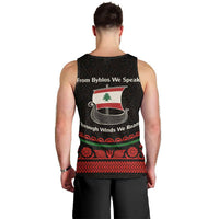 Lebanon Phoenician Ship Men Tank Top with Byblos Heritage and Cedar Sail Design