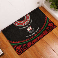 Lebanon Phoenician Ship Rubber Doormat with Byblos Heritage and Cedar Sail Design