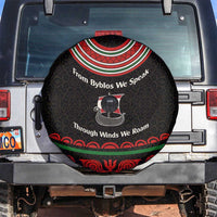 Lebanon Phoenician Ship Spare Tire Cover with Byblos Heritage and Cedar Sail Design