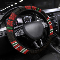 Lebanon Phoenician Ship Steering Wheel Cover with Byblos Heritage and Cedar Sail Design