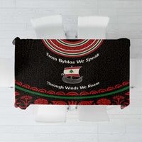 Lebanon Phoenician Ship Tablecloth with Byblos Heritage and Cedar Sail Design