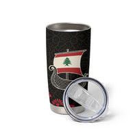 Lebanon Phoenician Ship Tumbler Cup with Byblos Heritage and Cedar Sail Design