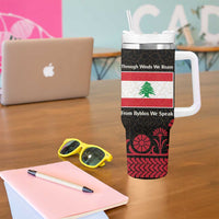 Lebanon Phoenician Ship Tumbler With Handle with Byblos Heritage and Cedar Sail Design