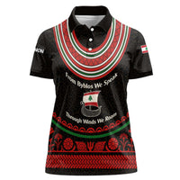 Lebanon Phoenician Ship Women Polo Shirt with Byblos Heritage and Cedar Sail Design