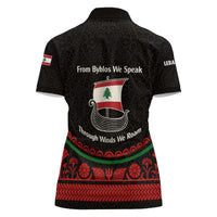 Lebanon Phoenician Ship Women Polo Shirt with Byblos Heritage and Cedar Sail Design