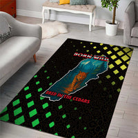 Lebanon Wild Cedar Forest Area Rug with Leopard and National Map Design