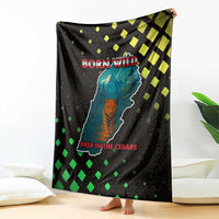 Lebanon Wild Cedar Forest Blanket with Leopard and National Map Design