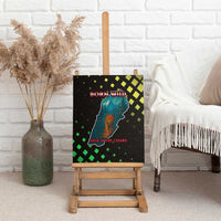 Lebanon Wild Cedar Forest Canvas Wall Art with Leopard and National Map Design