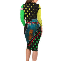 Lebanon Wild Cedar Forest Family Matching Long Sleeve Bodycon Dress and Hawaiian Shirt with Leopard and National Map Design