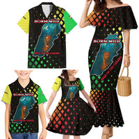 Lebanon Wild Cedar Forest Family Matching Mermaid Dress and Hawaiian Shirt with Leopard and National Map Design