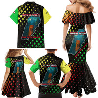 Lebanon Wild Cedar Forest Family Matching Mermaid Dress and Hawaiian Shirt with Leopard and National Map Design