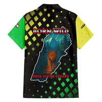 Lebanon Wild Cedar Forest Family Matching Short Sleeve Bodycon Dress and Hawaiian Shirt with Leopard and National Map Design