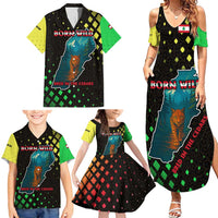 Lebanon Wild Cedar Forest Family Matching Summer Maxi Dress and Hawaiian Shirt with Leopard and National Map Design