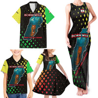 Lebanon Wild Cedar Forest Family Matching Tank Maxi Dress and Hawaiian Shirt with Leopard and National Map Design