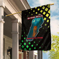 Lebanon Wild Cedar Forest Garden Flag with Leopard and National Map Design